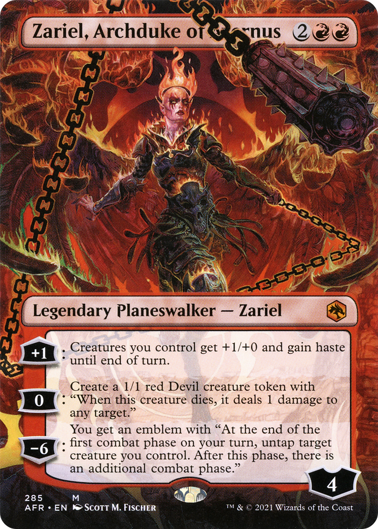 Zariel, Archduke of Avernus (Borderless) (AFR-285) [Adventures in the Forgotten Realms] Foil