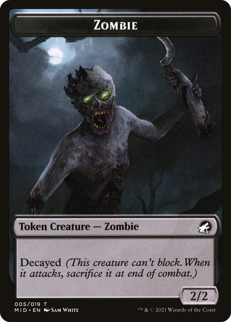 Zombie (TMID-005) [Innistrad: Midnight Hunt Tokens]