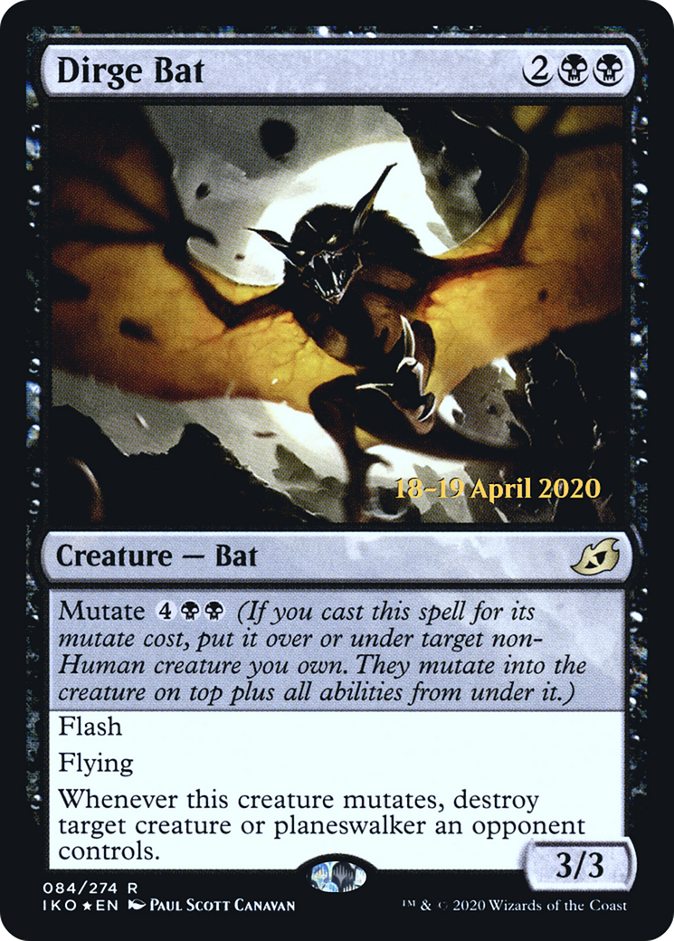 Dirge Bat (PRE-084) [Ikoria: Lair of Behemoths Promos] Foil