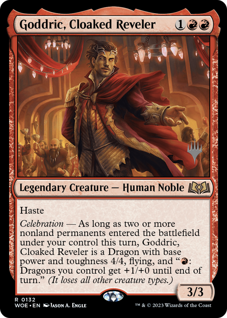Goddric, Cloaked Reveler (PPWOE-132) [Promo Pack: Wilds of Eldraine Promos] Foil