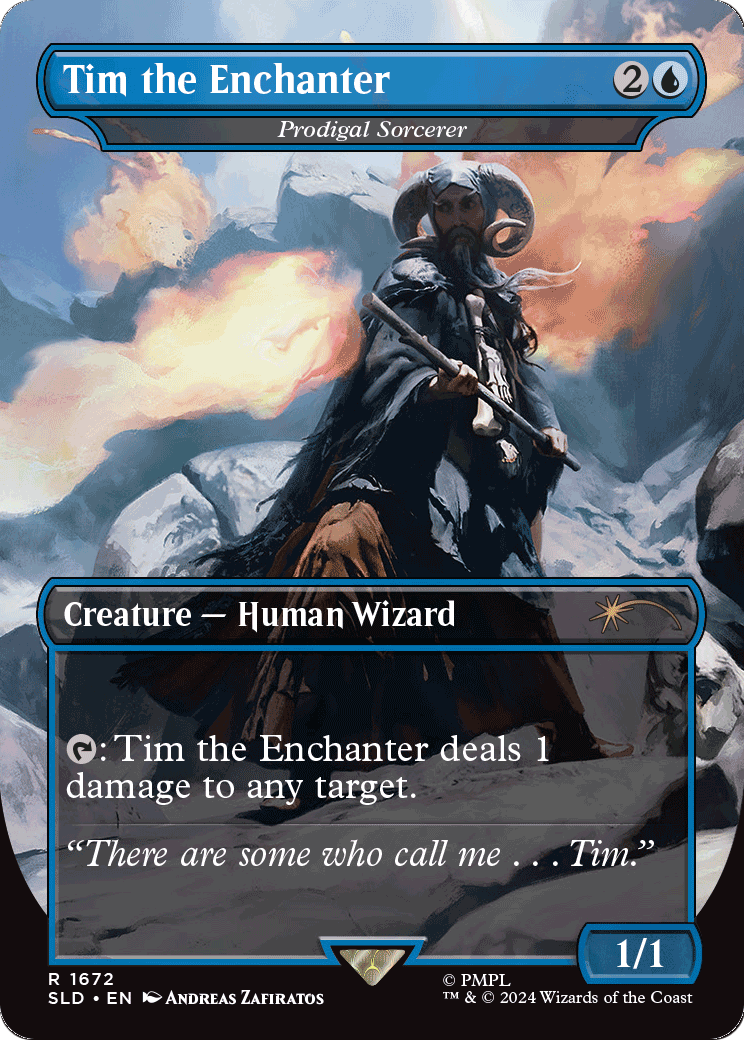 Tim the Enchanter - Prodigal Sorcerer (SLD-1672) (Borderless) [Secret Lair Drop]