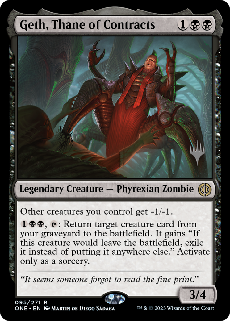 Geth, Thane of Contracts (PPONE-095) [Promo Pack: Phyrexia: All Will Be One Promos]