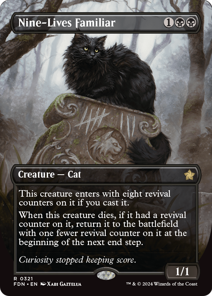 Nine-Lives Familiar (Borderless) (FDN-321) [Foundations] Foil