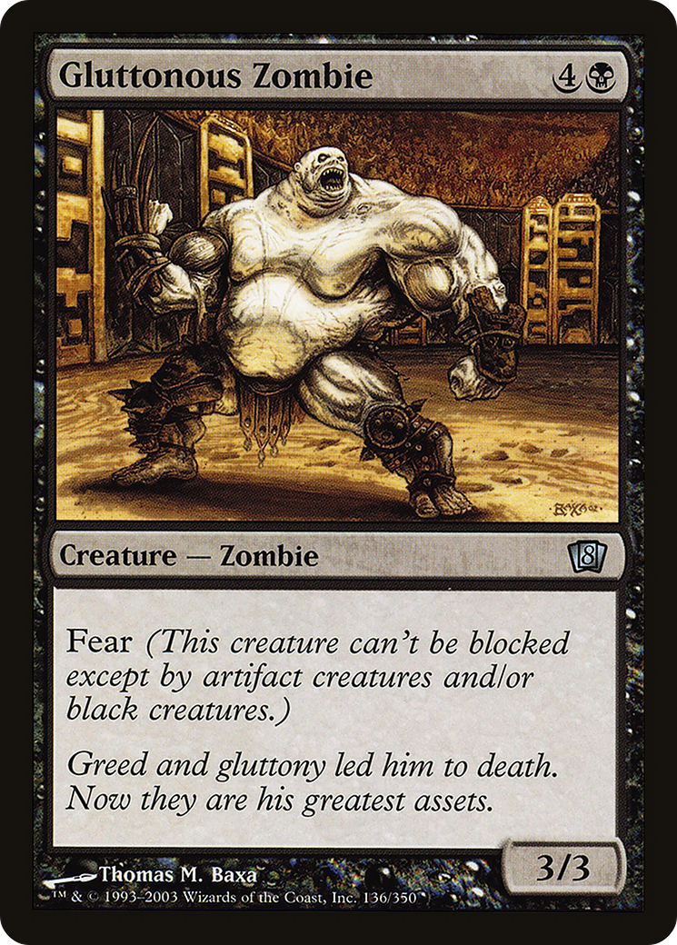 Gluttonous Zombie (8ED-136) [8th Edition] Foil
