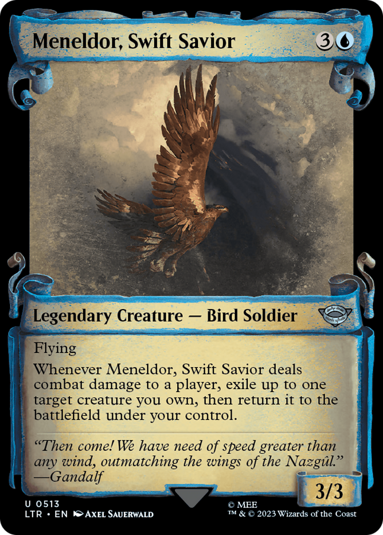 Meneldor, Swift Savior (Showcase Scrolls) (LTR-513) [The Lord of the Rings: Tales of Middle-earth]