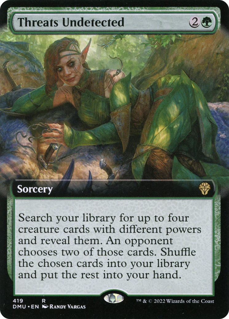 Threats Undetected (Extended Art) (DMU-419) [Dominaria United] Foil