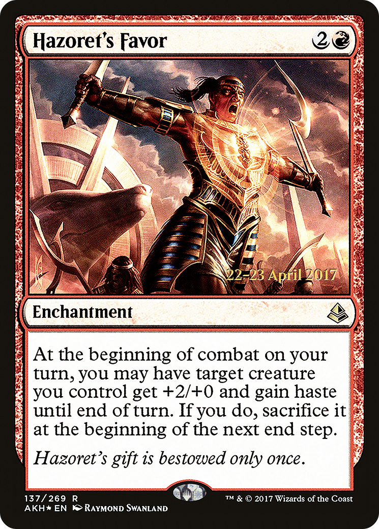 Hazoret's Favor (PRE-137) [Amonkhet Promos] Foil