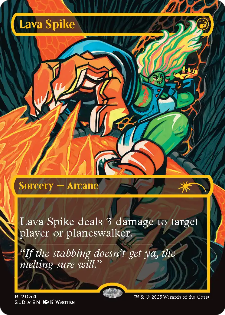 Lava Spike (SLD-2054) (Raised Foil) (Borderless) [Secret Lair Drop] Foil