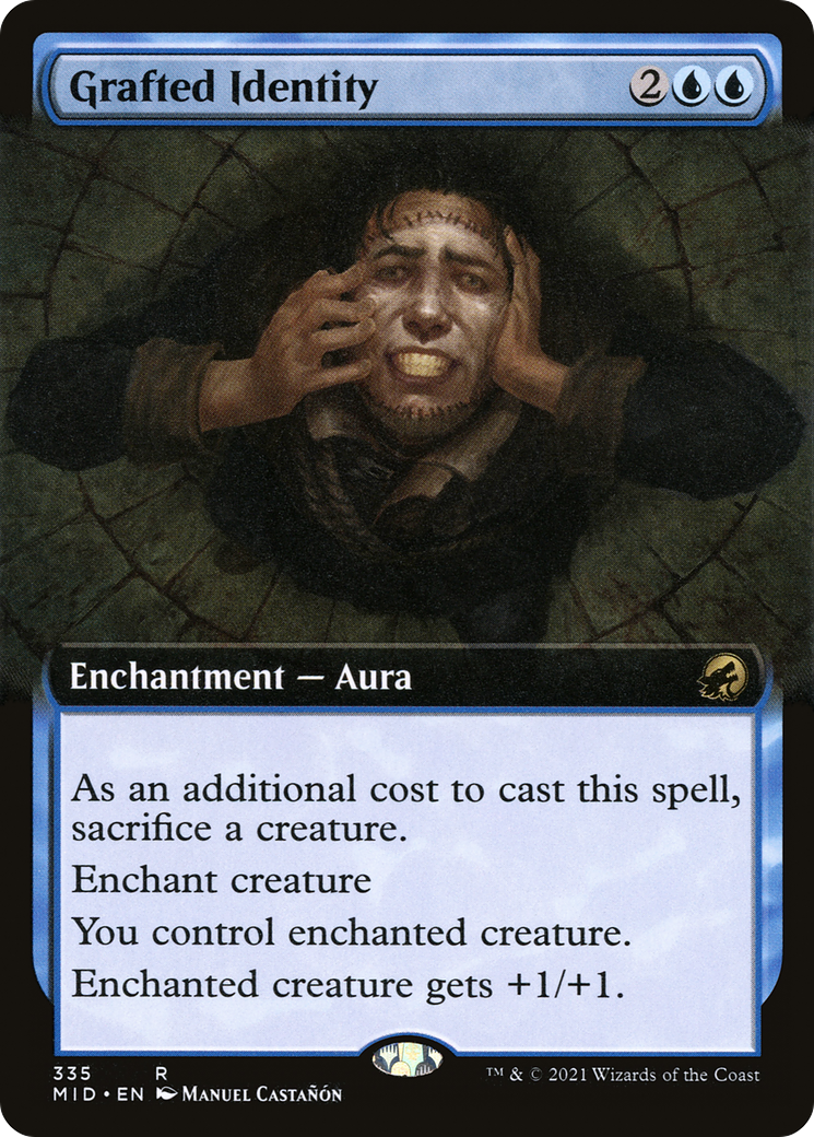 Grafted Identity (Extended Art) (MID-335) [Innistrad: Midnight Hunt] Foil