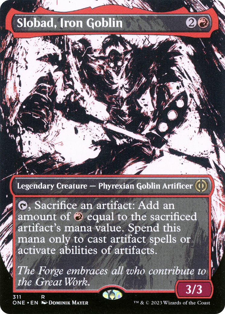 Slobad, Iron Goblin (Showcase) (ONE-311) (Borderless) [Phyrexia: All Will Be One] Foil
