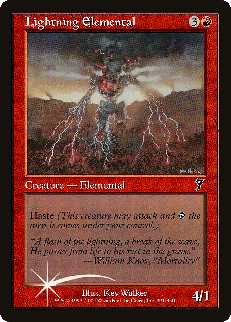 Lightning Elemental (7ED-201) [7th Edition] Foil