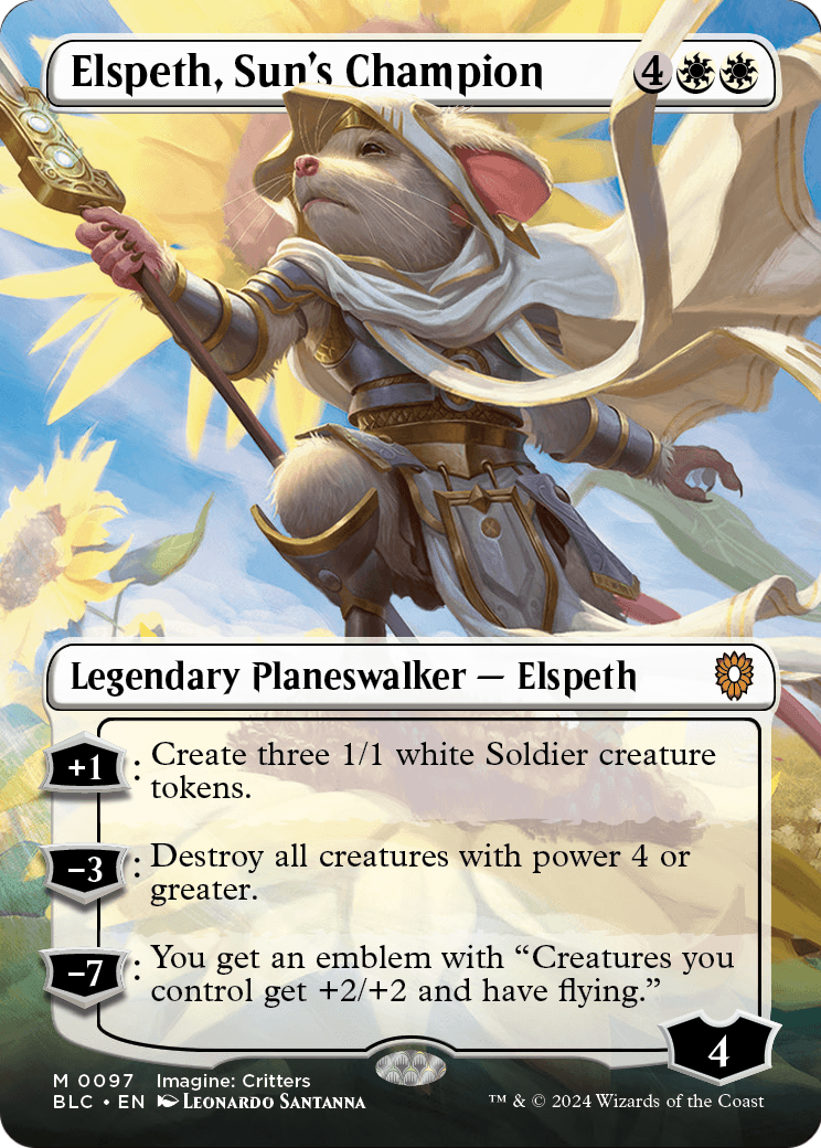 Elspeth, Sun's Champion (Borderless) (BLC-097) [Bloomburrow Commander]