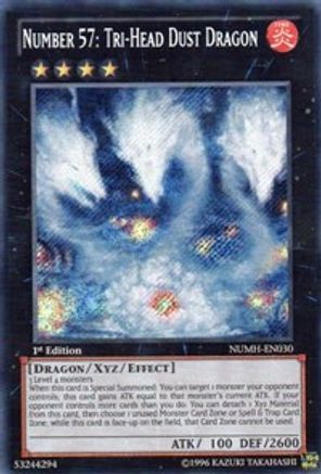 Number 57: Tri-Head Dust Dragon (Secret Rare) (NUMH-EN030) - Number Hunters Unlimited