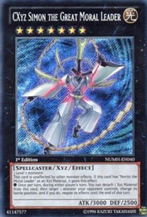 CXyz Simon the Great Moral Leader (Secret Rare) (NUMH-EN040) - Number Hunters 1st Edition