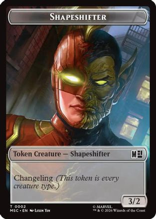 Shapeshifter (0002) // Villain (0009) Double-Sided Token (MSC-2 // 9) [Commander: Marvel Super Heroes]