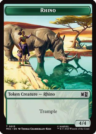 Rhino (0013) // Beast (0011) Double-Sided Token (MSC-13 // 11) [Commander: Marvel Super Heroes]