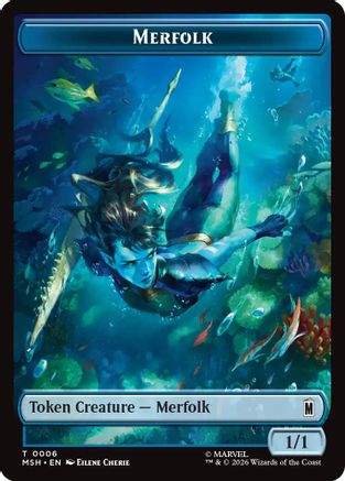 Merfolk // Doombot Double-Sided Token (MSH-6 // 18) [Marvel Super Heroes] Foil