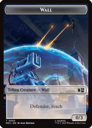 Wall // Council of Reeds Double-Sided Token (MSC-3 // 8) [Commander: Marvel Super Heroes] Foil