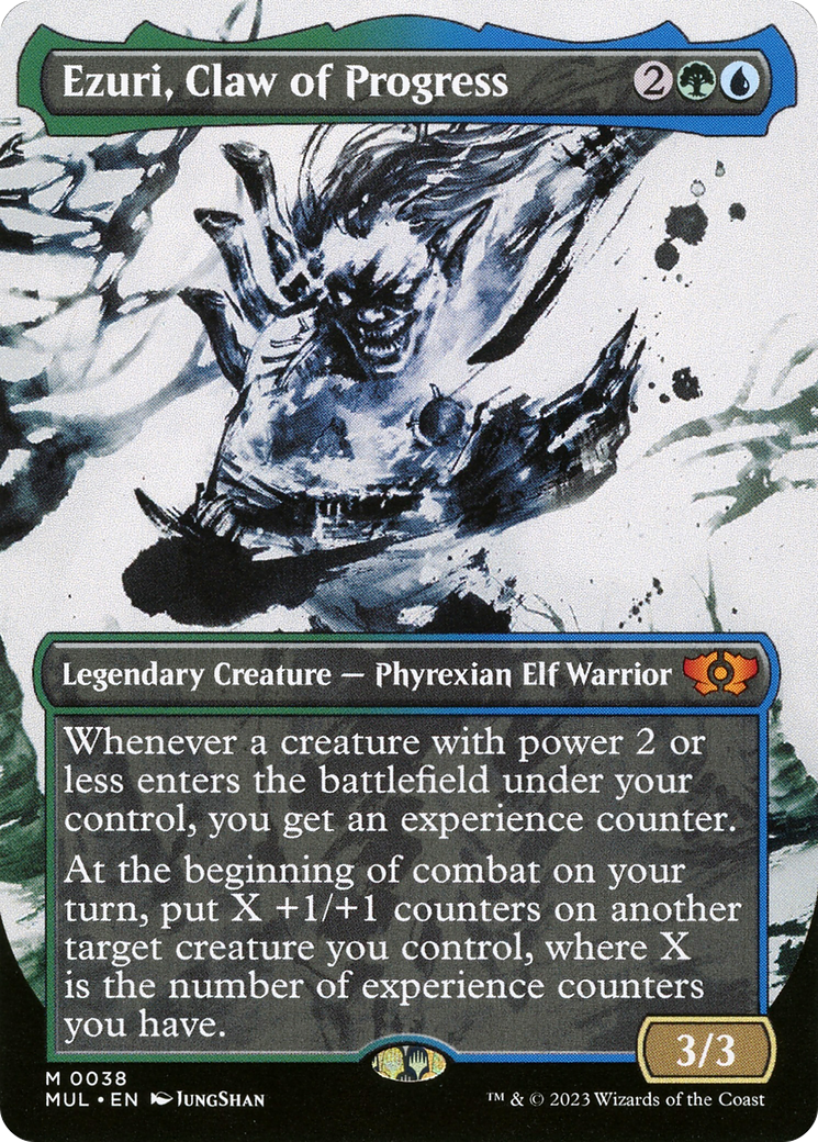 Ezuri, Claw of Progress (MUL-038) (Showcase) (Borderless) [Multiverse Legends] Foil