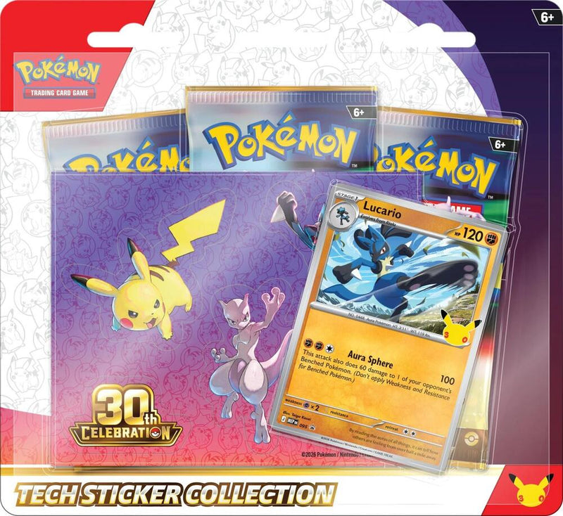 ME - Pokémon 30th Celebration - Tech Sticker Collection (Limit 1 Per-Person Per-Day)