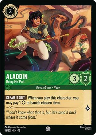 Aladdin - Doing His Part (85/207) - Attack of the Vine Cold Foil