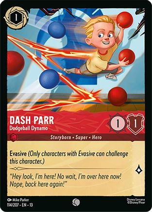 Dash Parr - Dodgeball Dynamo (114/207) - Attack of the Vine Cold Foil