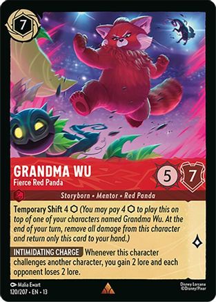 Grandma Wu - Fierce Red Panda (120/207) - Attack of the Vine Cold Foil