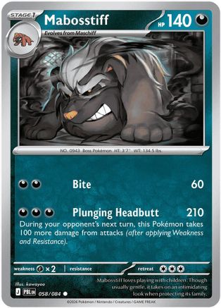 Mabosstiff (058/084) [ME05 Pitch Black] Reverse Holofoil - Common