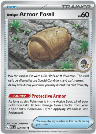 Antique Armor Fossil (072/084) [ME05 Pitch Black] Reverse Holofoil - Common