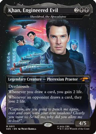Khan, Engineered Evil - Sheoldred, the Apocalypse (Borderless) (SDS-011) [Star Trek: Stardates]