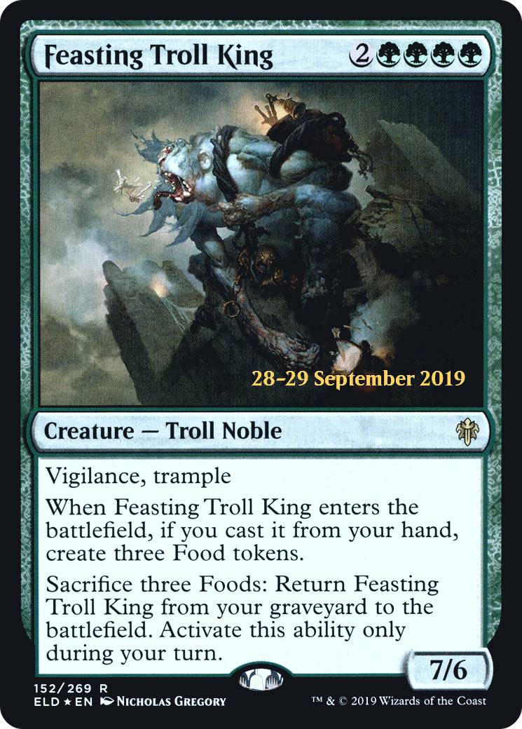Feasting Troll King (PRE-152) [Throne of Eldraine Promos] Foil