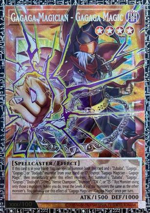 Gagaga Magician - Gagaga Magic (GMR) (Grand Master Rare) (MAMO-EN011) - Magnificent Monsters 1st Edition