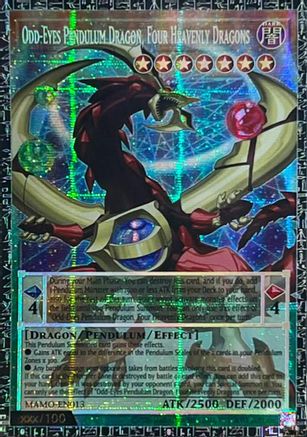 Odd-Eyes Pendulum Dragon, Four Heavenly Dragons (GMR) (Grand Master Rare) (MAMO-EN013) - Magnificent Monsters 1st Edition