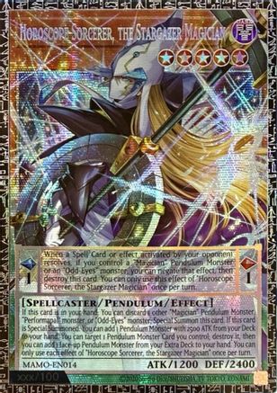 Horoscope Sorcerer, the Stargazer Magician (GMR) (Grand Master Rare) (MAMO-EN014) - Magnificent Monsters 1st Edition