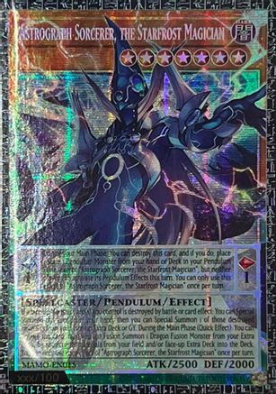 Astrograph Sorcerer, the Starfrost Magician (GMR) (Grand Master Rare) (MAMO-EN015) - Magnificent Monsters 1st Edition