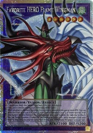 Favorite HERO Flame Wingman (Starlight Rare) (Extended Art) (Starlight Rare) (MAMO-EN005) - Magnificent Monsters 1st Edition