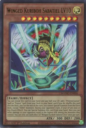 Winged Kuriboh Sabatiel LV10 (Ultra Rare) (MAMO-EN006) - Magnificent Monsters 1st Edition