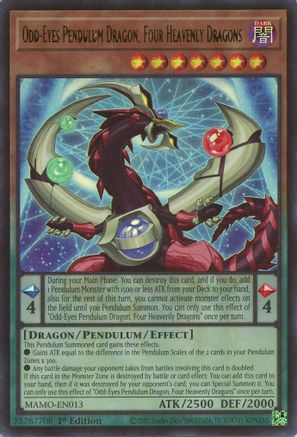 Odd-Eyes Pendulum Dragon, Four Heavenly Dragons (Ultra Rare) (MAMO-EN013) - Magnificent Monsters 1st Edition