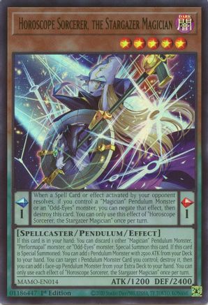 Horoscope Sorcerer, the Stargazer Magician (Ultra Rare) (MAMO-EN014) - Magnificent Monsters 1st Edition