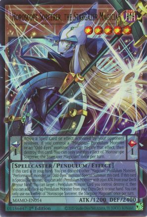 Horoscope Sorcerer, the Stargazer Magician (Extended Art) (Ultra Rare) (MAMO-EN014) - Magnificent Monsters 1st Edition
