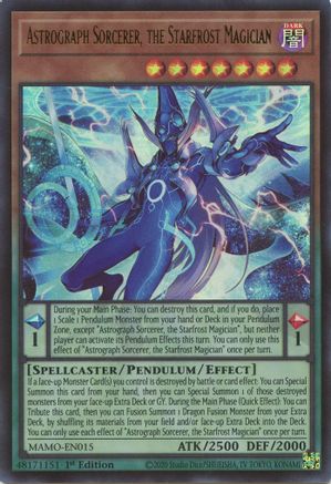 Astrograph Sorcerer, the Starfrost Magician (Ultra Rare) (MAMO-EN015) - Magnificent Monsters 1st Edition