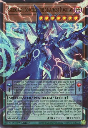 Astrograph Sorcerer, the Starfrost Magician (Extended Art) (Ultra Rare) (MAMO-EN015) - Magnificent Monsters 1st Edition