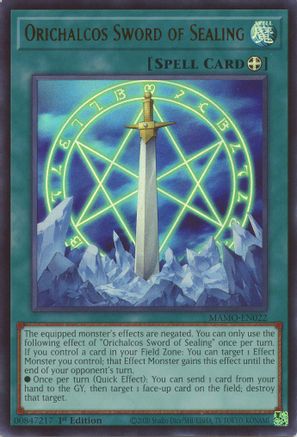 Orichalcos Sword of Sealing (Ultra Rare) (MAMO-EN022) - Magnificent Monsters 1st Edition
