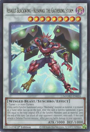 Assault Blackwing - Kusanagi the Gathering Storm (Ultra Rare) (MAMO-EN026) - Magnificent Monsters 1st Edition