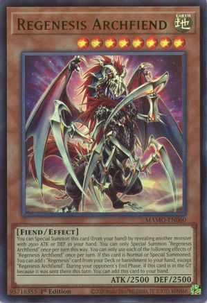 Regenesis Archfiend (Ultra Rare) (MAMO-EN060) - Magnificent Monsters 1st Edition
