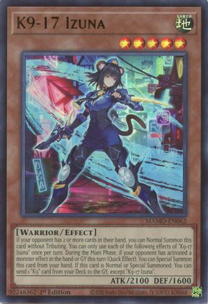 K9-17 Izuna (Ultra Rare) (MAMO-EN062) - Magnificent Monsters 1st Edition