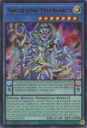 Archfiend Matriarch (Ultra Rare) (MAMO-EN070) - Magnificent Monsters 1st Edition