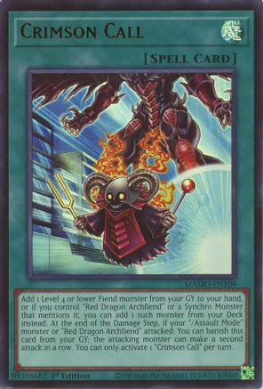 Crimson Call (Ultra Rare) (MAMO-EN109) - Magnificent Monsters 1st Edition