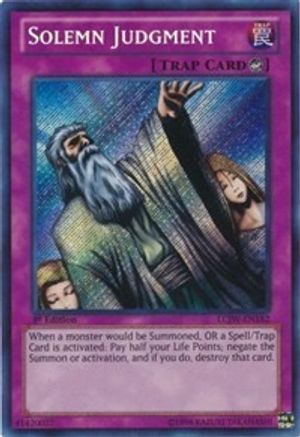 Solemn Judgment (Secret Rare) (LCJW-EN182) - Legendary Collection 4: Joey's World 1st Edition