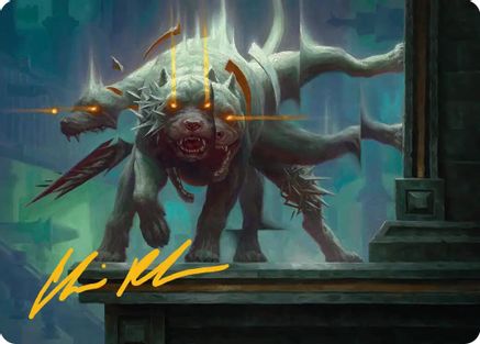 Flickering Hound Art Card (2/54) (Gold-Stamped Signature) (ASFRA-002) [Art Series: Reality Fracture]